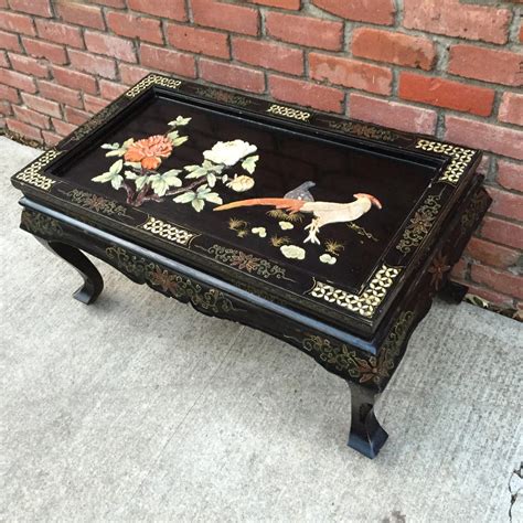 oriental lacquer box table on metal base|oriental chinoiserie and lacquer.